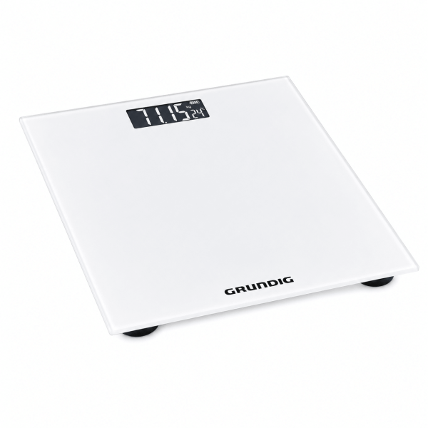 Grundig Personenwaage Digitale Körperwaage aus Glas ? Waage mit LCD Display Tragkraft bis 180 kg Einheiten kg  28x28 cm Glass