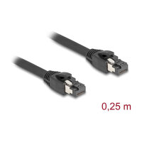Delock RJ45 Netzwerkkabel Cat.8.1 S/FTP 25 cm bis 40 Gbps schwarz