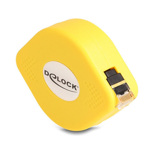 Delock RJ45 Aufrollkabel Cat.6A STP 1,5 m schwarz / gelb