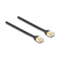Delock RJ45 Aufrollkabel Cat.6A STP 1,5 m schwarz / gelb