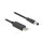 Delock M8 A-kodiert 3 Pin Serielles Anschlusskabel mit FTDI Chipsatz, USB 2.0 Typ-A Stecker zu M8 RS-232 Stecker 1,8 m schwarz