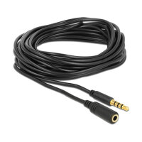Delock Klinkenverlängerungskabel 3,5 mm 4 Pin Stecker zu Buchse 5 m schwarz