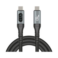 Delock USB 40 Gbps Daten- und Schnellladekabel koaxial 1 m 8K 60 Hz USB PD 3.1 Extended Power Range 240 W