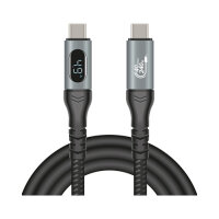 Delock USB 40 Gbps Daten- und Schnellladekabel koaxial 1 m 8K 60 Hz USB PD 3.1 Extended Power Range 240 W