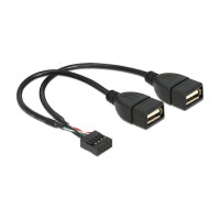 Delock USB Kabel Pin Header Buchse > 2 x USB 2.0 Typ-A...