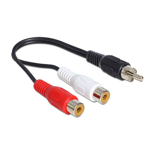 Delock Kabel Cinch 2 x Buchse > Cinch 1 x Stecker 0,2 m