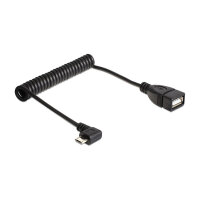 Delock Kabel USB micro-B Stecker gewinkelt > USB 2.0-A...