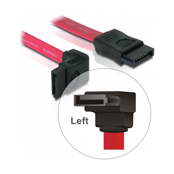 Delock SATA 3 Gb/s Kabel gerade auf oben gewinkelt 22 cm rot