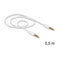 Delock Kabel Klinke 3,5 mm 4 Pin Stecker > Stecker 0,5 m