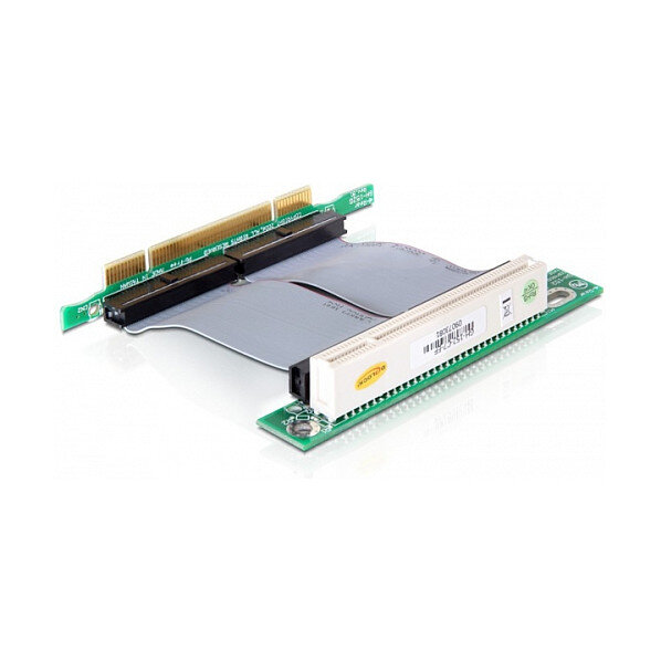 Delock Riser Karte PCI 32-Bit > PCI 32-Bit mit flexiblem Kabel 7 cm links gerichtet