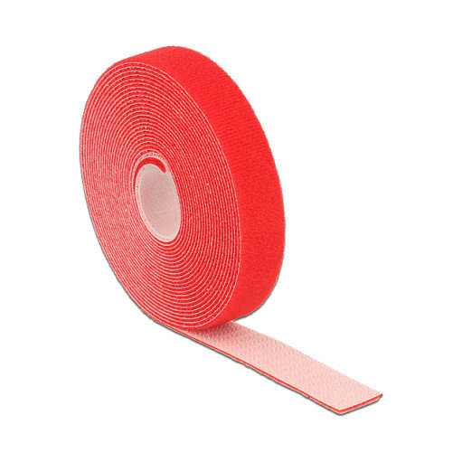 Delock Klettband auf Rolle L 5 m x B 20 mm rot