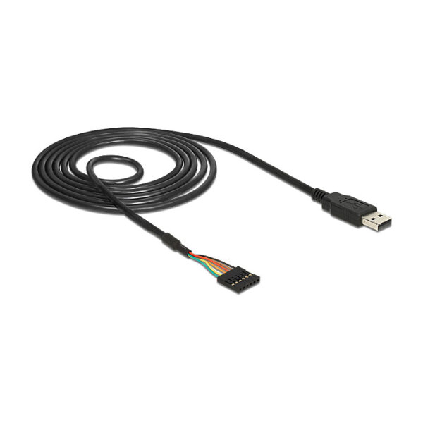 Delock Konverter USB 2.0 Stecker > TTL 6 Pin Pinheader Buchse 1,8 m (5 V)