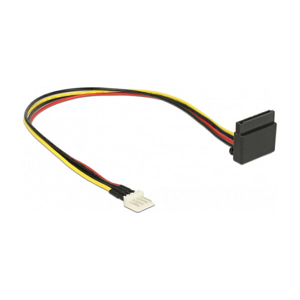 Delock Stromkabel SATA 15 Pin Buchse > 4 Pin Floppy Stecker Metall 30 cm