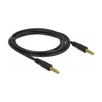 Delock Klinkenkabel 3,5 mm 5 Pin Stecker zu Stecker 2 m schwarz