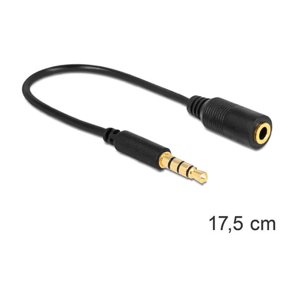 Delock Kabel Klinke 3,5 mm 4 Pin Stecker > Klinke 3,5 mm 4 Pin Buchse (ändert die Pinbelegung)