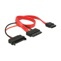 Delock Kabel Slim SATA Buchse > SATA 7 Pin + SATA 15 Pin 5 V 30 cm