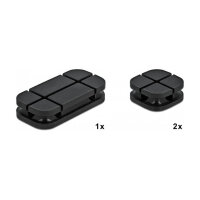 Delock Kabelhalter Kombi Set 3 Stück schwarz
