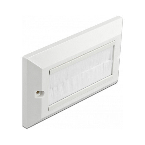 Delock Kabelmanagement Abdeckblende 146 x 86 mm mit weißen Bürstenstreifen