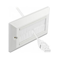 Delock Kabelmanagement Abdeckblende 146 x 86 mm mit weißen Bürstenstreifen