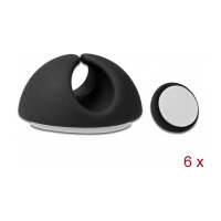 Delock Kabelhalter Set selbstklebend 6 Stück schwarz