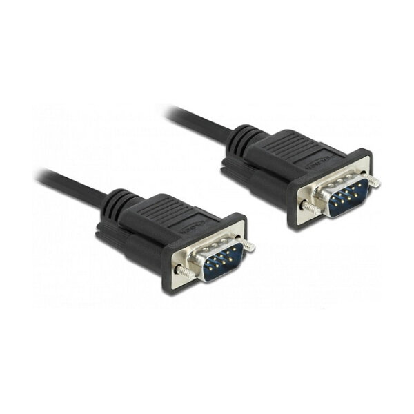 Delock RS-232 Kabel Seriell D-Sub9 Stecker zu Stecker mit schmalem Steckergehäuse 0,5 m