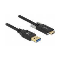 Delock USB 10 Gbps Kabel Typ-A Stecker zu USB Type-C™ Stecker mit Schrauben seitlich 0,5 m