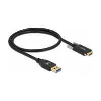 Delock USB 10 Gbps Kabel Typ-A Stecker zu USB Type-C™ Stecker mit Schrauben seitlich 0,5 m