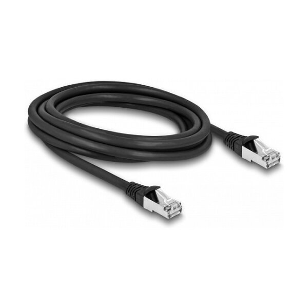 Delock RJ45 Netzwerkkabel Cat.6A S/FTP PUR Outdoor 3 m schwarz