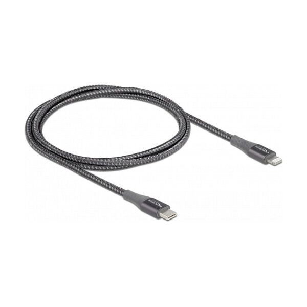 Delock Daten- und Ladekabel USB Type-C™ zu Lightning™ für iPhone™, iPad™ und iPod™ grau 1 m MFi