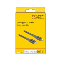 Delock Daten- und Ladekabel USB Type-C™ zu Lightning™ für iPhone™, iPad™ und iPod™ grau 1 m MFi