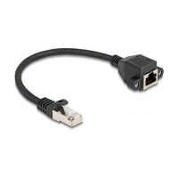 Delock RJ50 Verlängerungskabel Stecker zu Buchse S/FTP 0,25 m schwarz