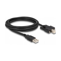 Delock Kabel USB 2.0 Typ-A Stecker zu Typ-B Stecker mit Schrauben 2 m