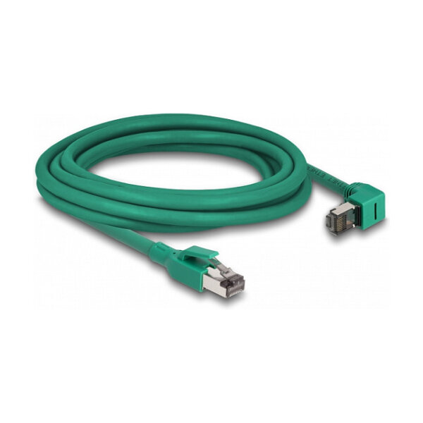 Delock RJ45 Netzwerkkabel PROFINET SF/UTP 90° gewinkelt 3 m grün