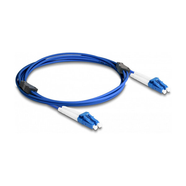Delock LWL Kabel mit Metallarmierung LC Duplex zu LC Duplex Singlemode OS2 2 m