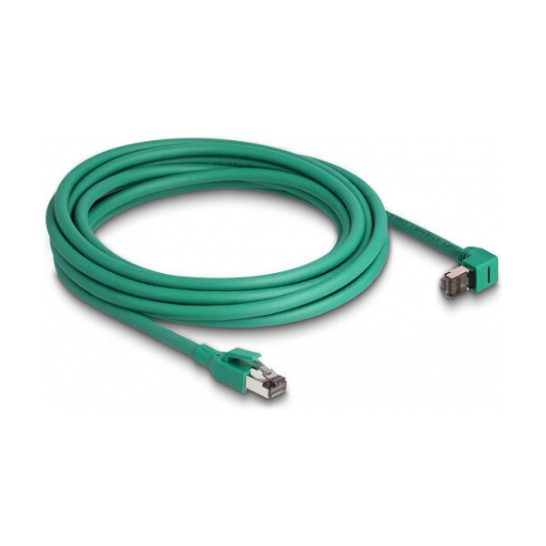Delock RJ45 Netzwerkkabel PROFINET SF/UTP 90° gewinkelt 5 m grün