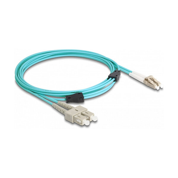 Delock LWL Kabel mit Metallarmierung LC Duplex zu SC Duplex Multimode OM3 3 m
