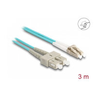Delock LWL Kabel mit Metallarmierung LC Duplex zu SC Duplex Multimode OM3 3 m