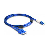 Delock LWL Kabel mit Metallarmierung LC Duplex zu SC Duplex Singlemode OS2 3 m