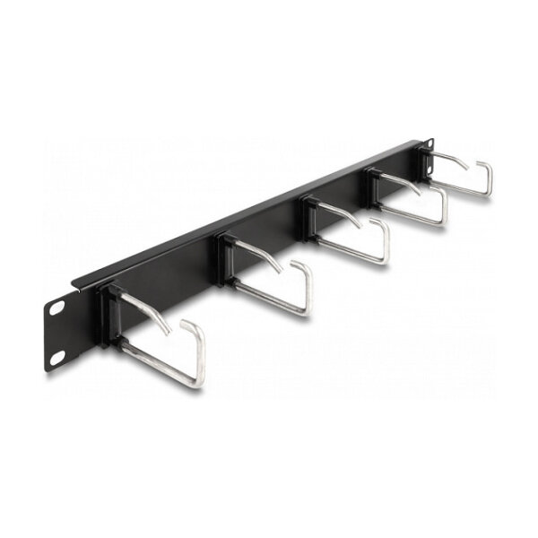 Delock 19? Kabelmanagement Rangierpanel mit 5 Metallbügel 1 HE schwarz