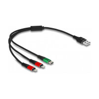 Delock USB Ladekabel 3 in 1 Typ-A zu 2 x Lightning™...