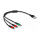 Delock USB Ladekabel 3 in 1 Typ-A zu 2 x Lightning™ / USB Type-C™ 30 cm