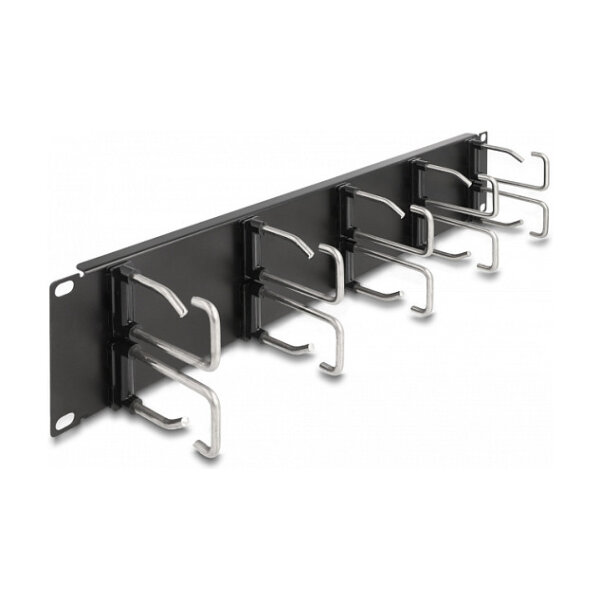 Delock 19? Kabelmanagement Rangierpanel mit 10 Metallbügel 2 HE schwarz