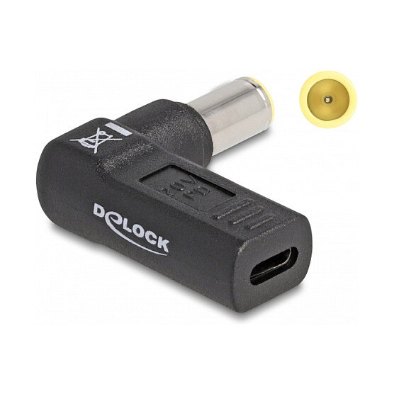 Delock Adapter für Notebook Ladekabel USB Type-C™ Buchse zu IBM 7,9 x 5,5 mm Stecker 90° gewinkelt