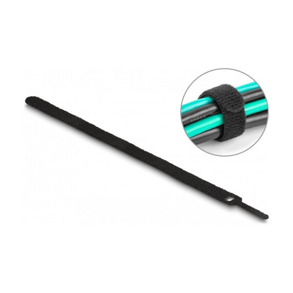 Delock Klett-Kabelbinder L 300 x B 12 mm schwarz 10 Stück