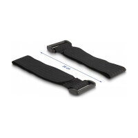 Delock Klettpad selbstklebend mit Klett-Kabelbinder Set 10 Stück schwarz