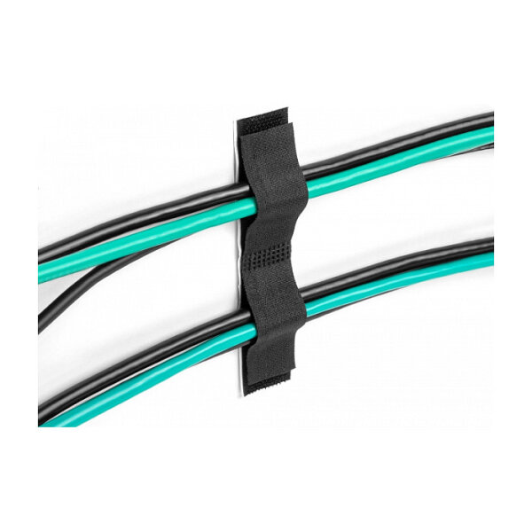Delock Klett-Kabelhalter selbstklebend L 110 mm x B 20 mm Set 10 Stück schwarz