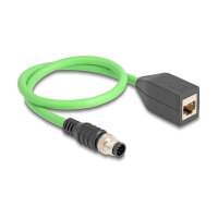 Delock M12 Kabel A-kodiert 8 Pin Stecker zu RJ45 Buchse...