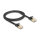 Delock RJ45 Netzwerkkabel Cat.6A Stecker zu Stecker mit robuster Rastnase und Cat.7 Rohflachbandkabel U/FTP 1 m schwarz