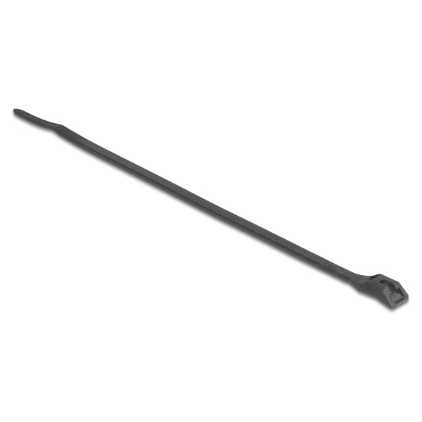 Delock Kabelbinder mit flachem Kopf L 205 x B 2,5 mm 100 Stück schwarz