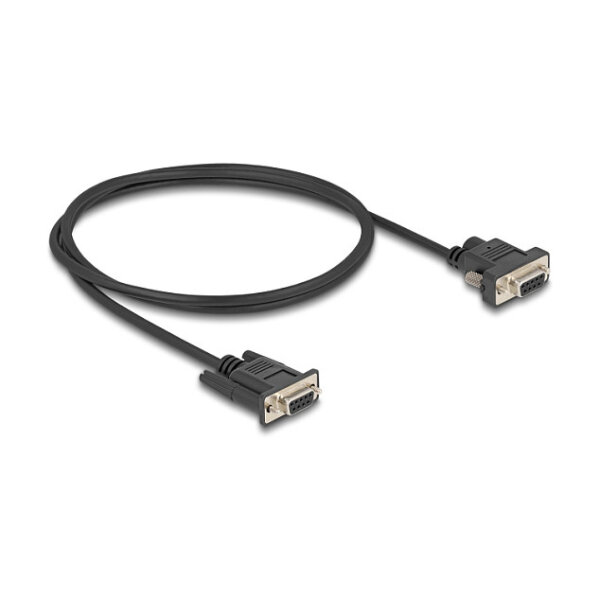 Delock Seriell Kabel RS-232 D-Sub9 Buchse zu D-Sub9 Buchse Stromanschluss an Pin 9 1 m